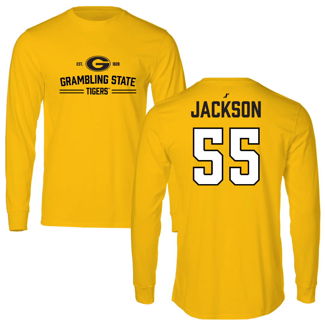 Grambling State University Baseball Gold General Long Sleeve - #55 Nik Jackson
