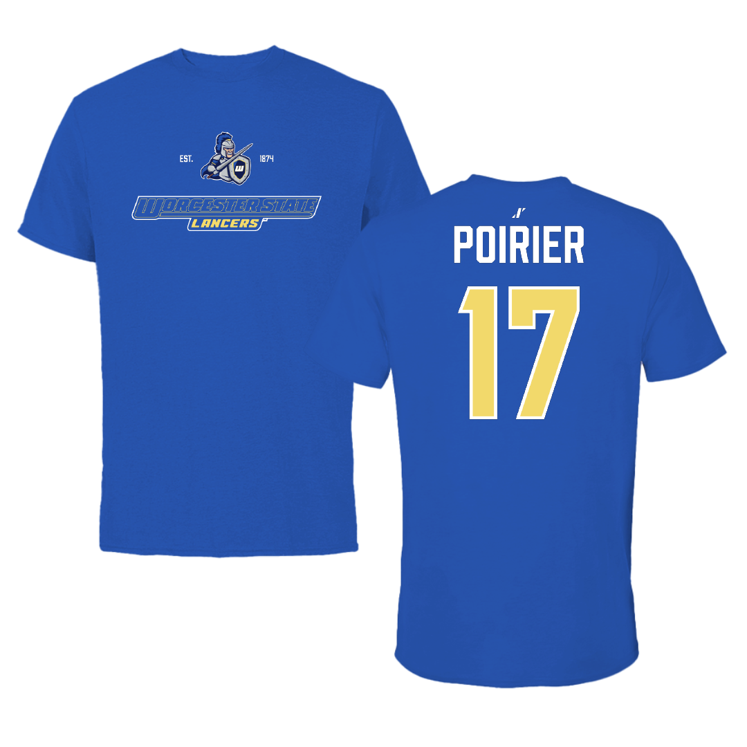 Worcester State University Football Blue General Tee - #17 Jack Poirier