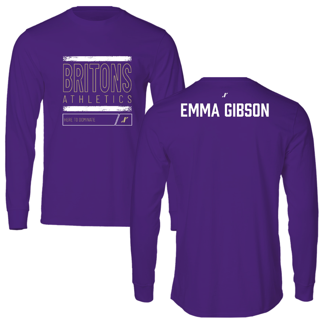 Albion College Wrestling (W) Purple Dominate Performance Long Sleeve - Emma Emma Gibson