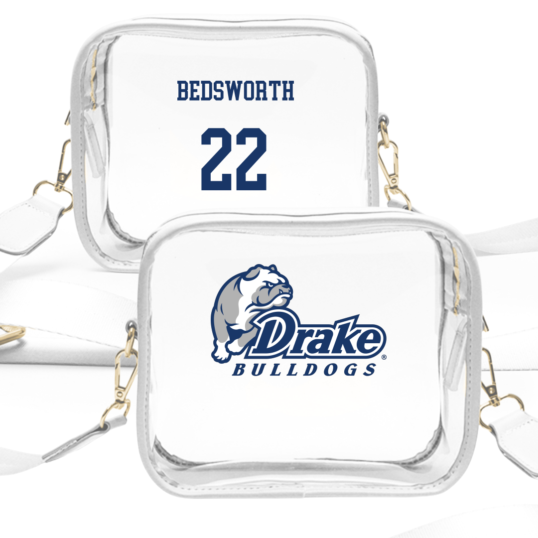 Drake University Softball White Clear Stadium Bag - #22 Paige Bedsworth