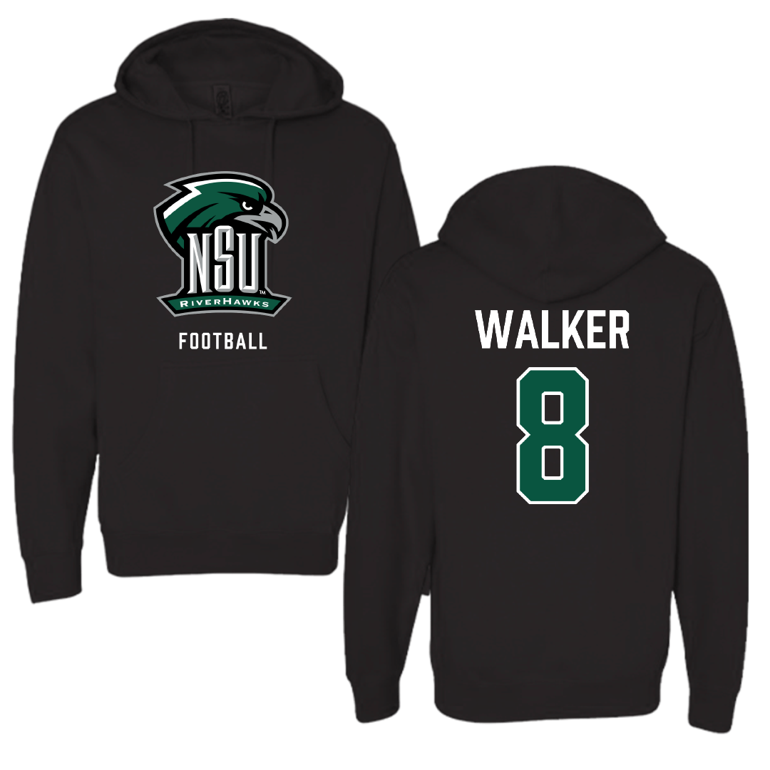 Northeastern State University Football Black NSU Hoodie - #8 Khaden Walker