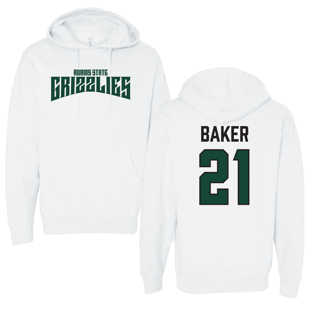 Adams State University Basketball (M) White Classic Hoodie - #21 Dillan Baker