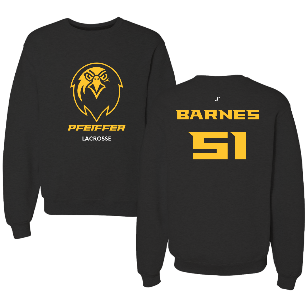 Pfeiffer University Lacrosse (M) Black Crewneck - #51 Jon Barnes