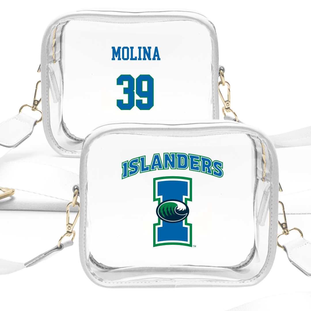 Texas A&M University-Corpus Christi Baseball White Clear Stadium Bag - #39 Matthew Molina