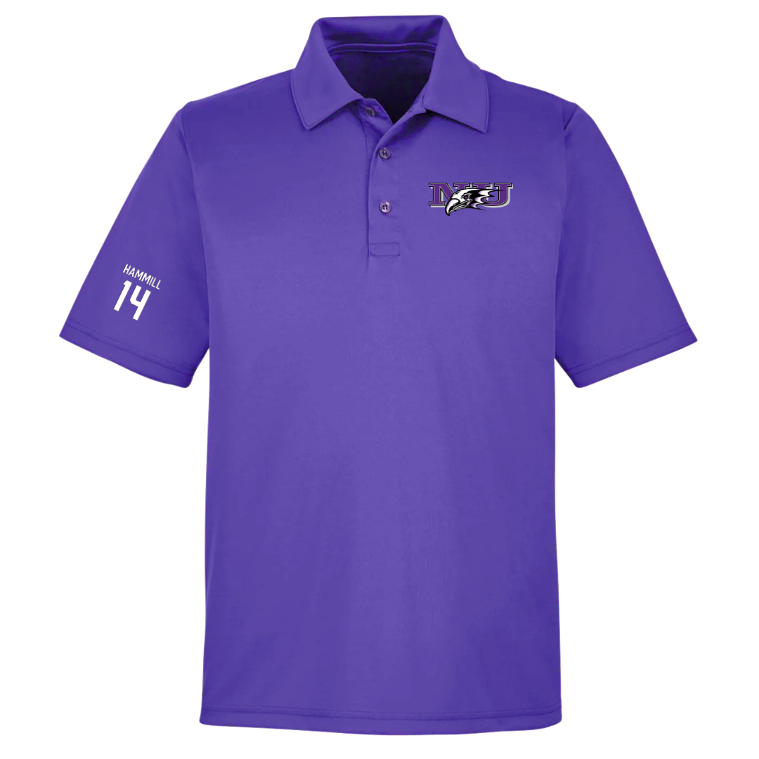 Niagara University Baseball Purple Polo - #14 Elijha Hammill