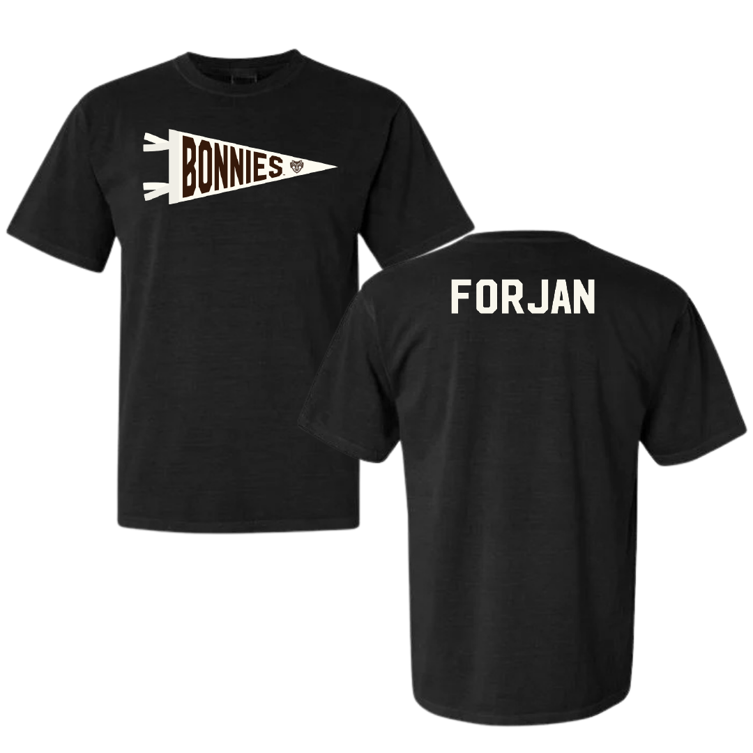 St. Bonaventure University Swimming & Diving Black Pennant Comfort Colors Tee - Anna Forjan