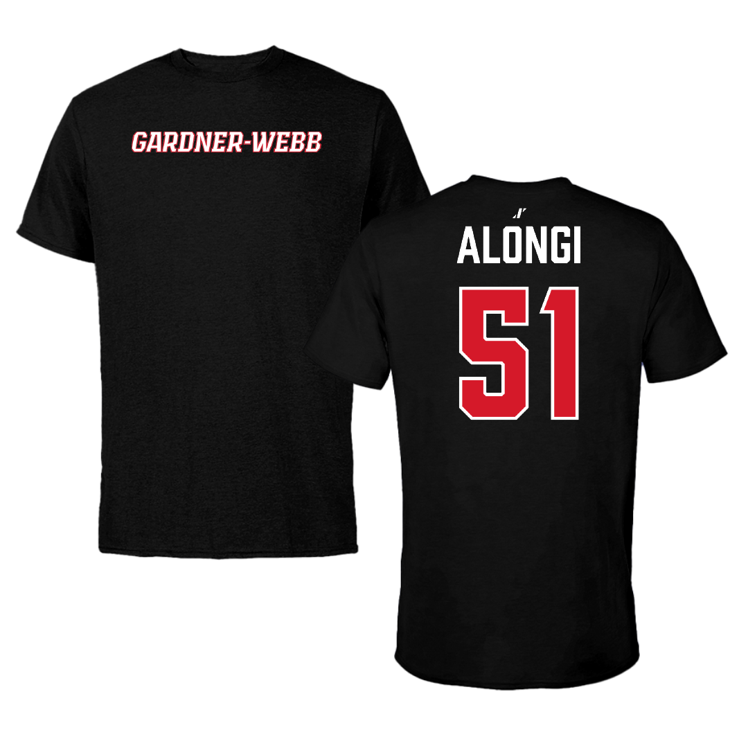Gardner-Webb University Football Black Performance Tee - #51 Jaxon Alongi