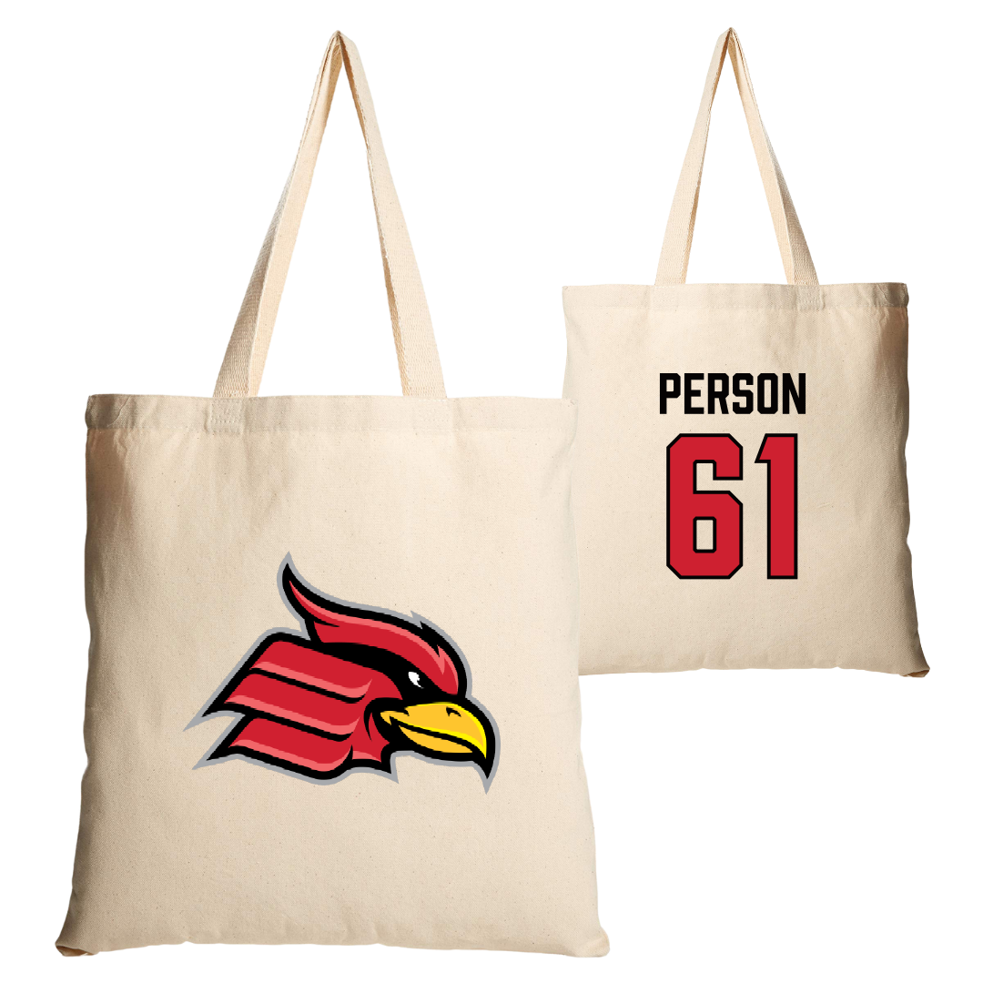 Wheeling University Football Tan Canvas Tote Bag - #61 Noah Person