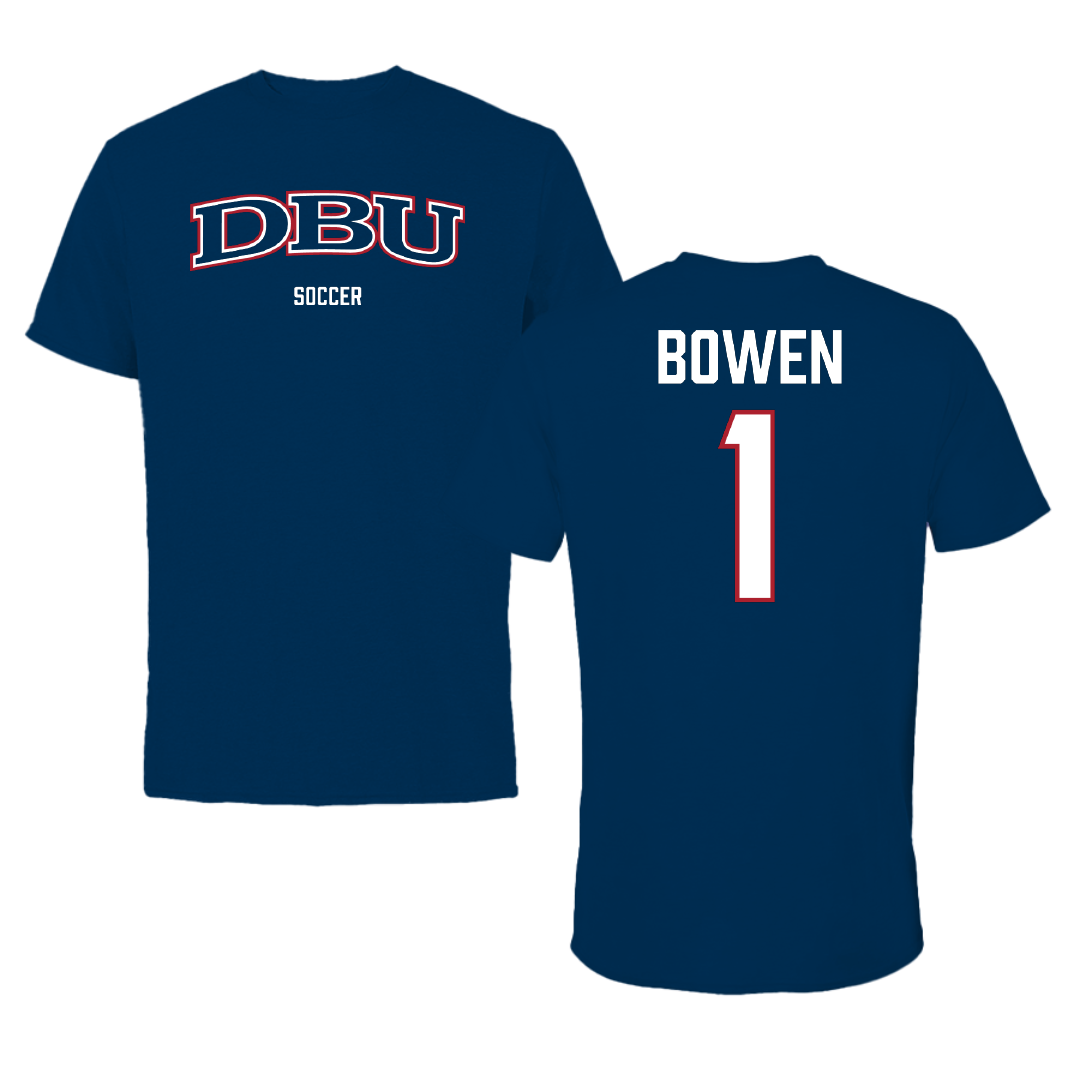 Dallas Baptist University Soccer (W) Navy Performance Tee - #1 Breanna Bowen