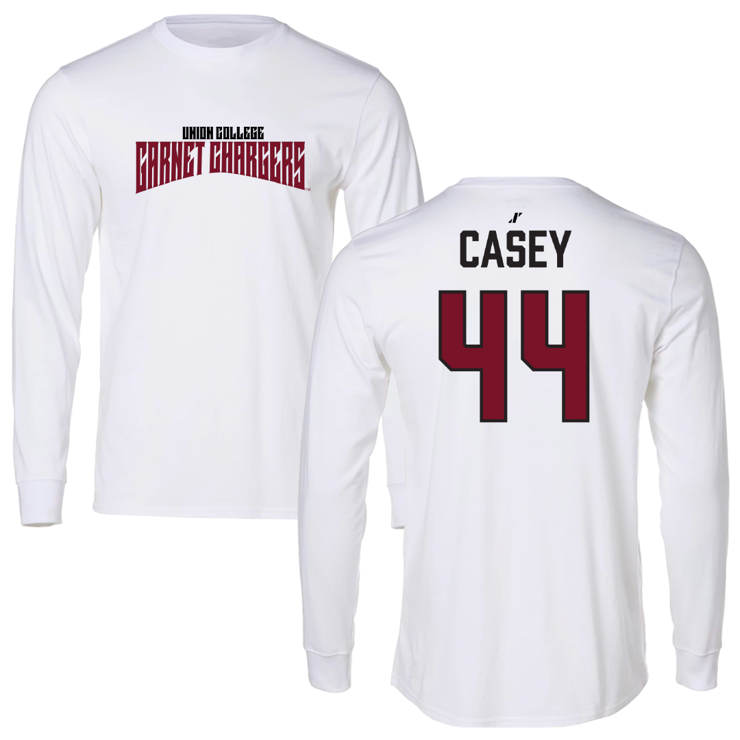 Union College Baseball White Classic Long Sleeve - #44 Alex Casey