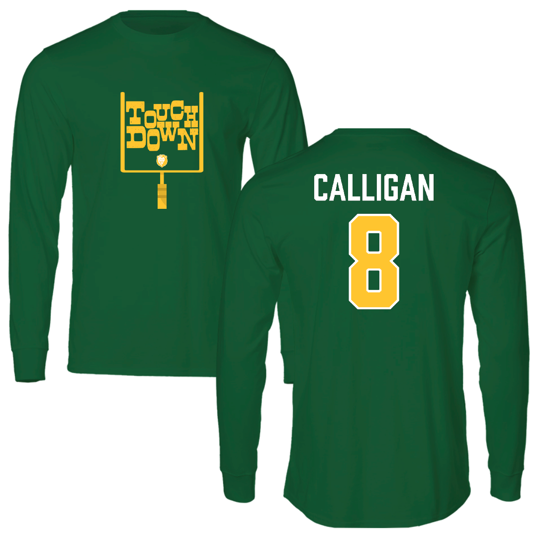 Southeastern Louisiana University Football Green Touchdown Performance Long Sleeve - #8 Keydrain Calligan