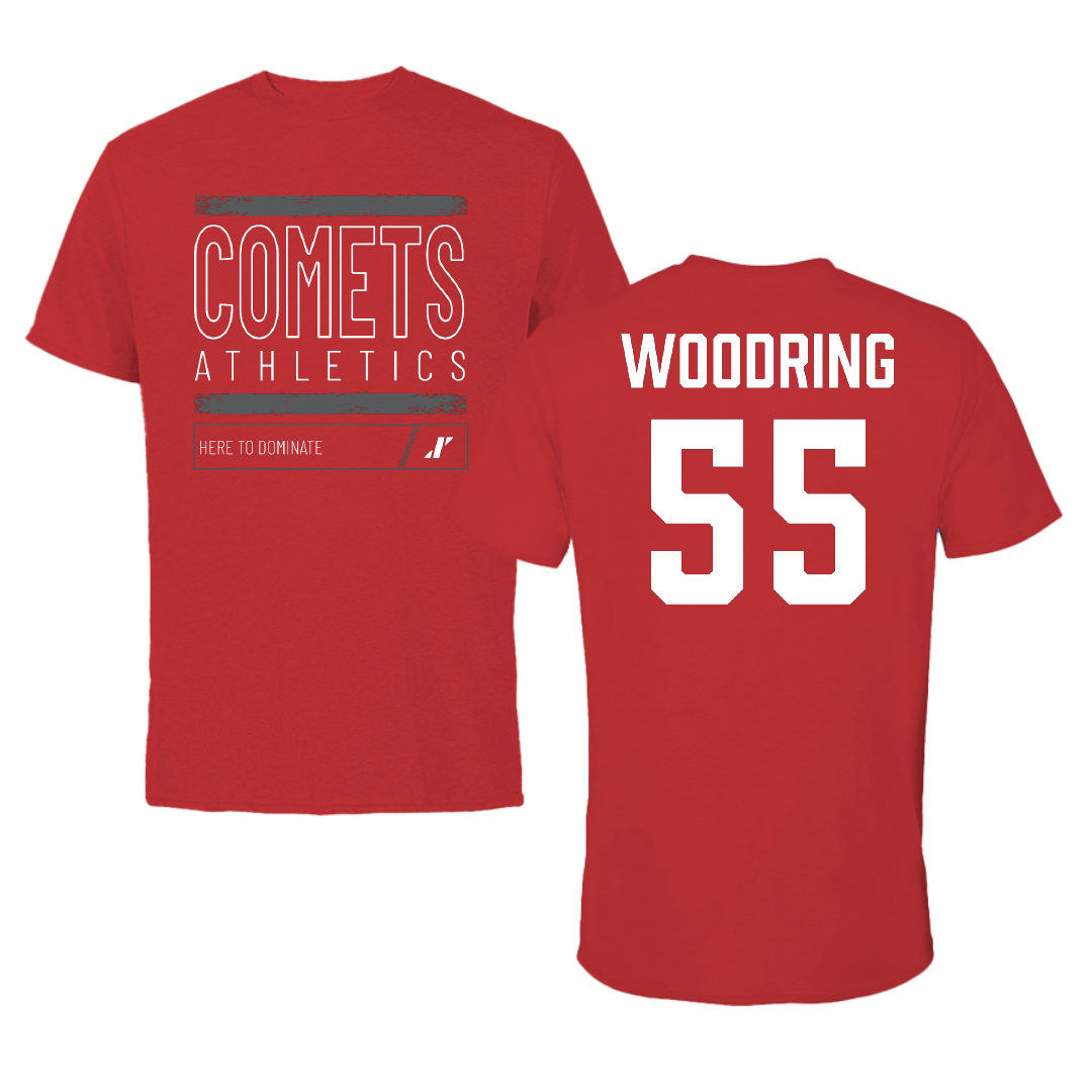 The University of Olivet Baseball Red Dominate Performance Tee - #55 Ty Woodring