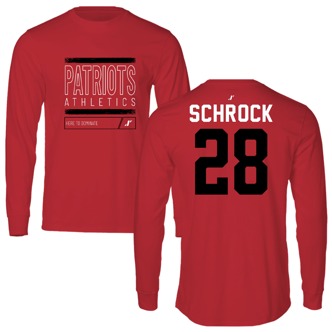 Dallas Baptist University Soccer Red Dominate Performance Long Sleeve - #28 Sophia Schrock