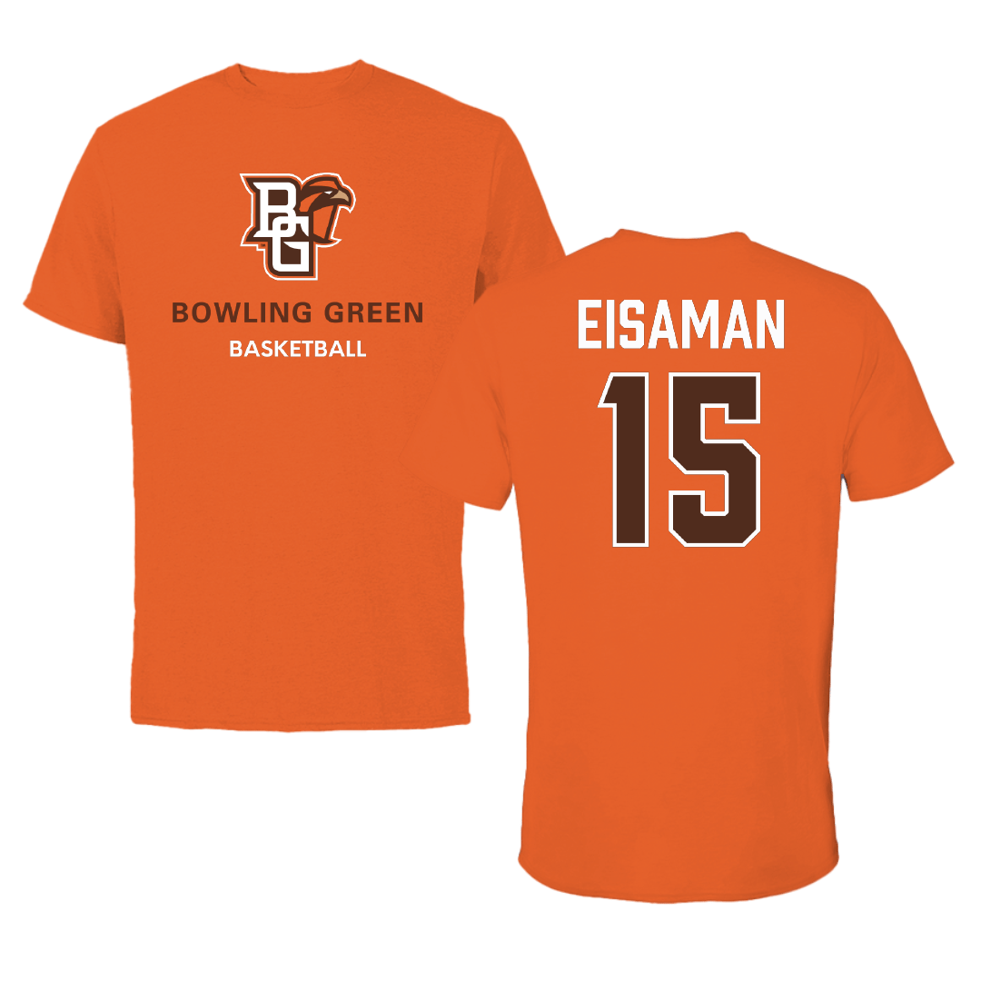 Bowling Green State University Basketball (M) Orange Tee - #15 Ryan Eisaman