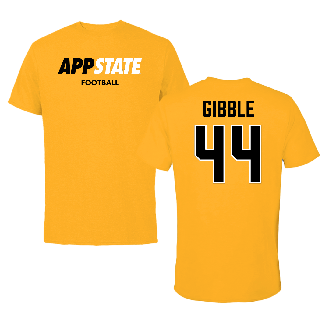 Appalachian State University Football Gold Tee - #44 Jared Gibble