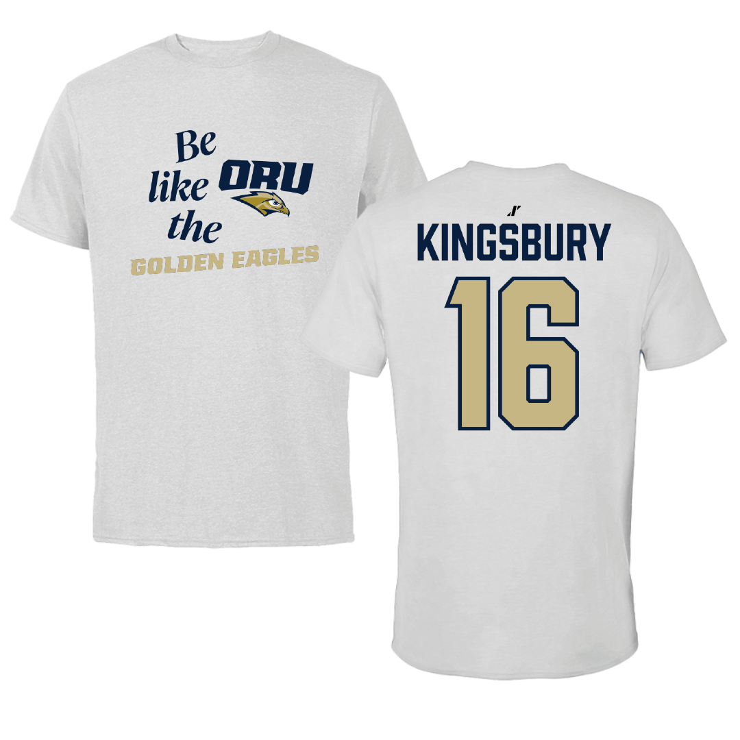 Oral Roberts University Soccer Light Gray Be Like Us Tee - #16 Carty Kingsbury