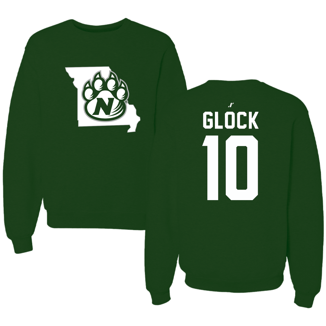 Northwest Missouri State University Basketball Forest Green State Crewneck - #10 Marcus Glock