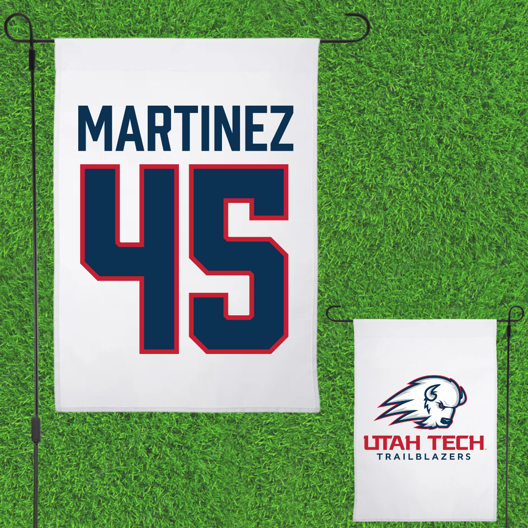 Utah Tech University Baseball White Garden Flag - #45 Ryan Martinez