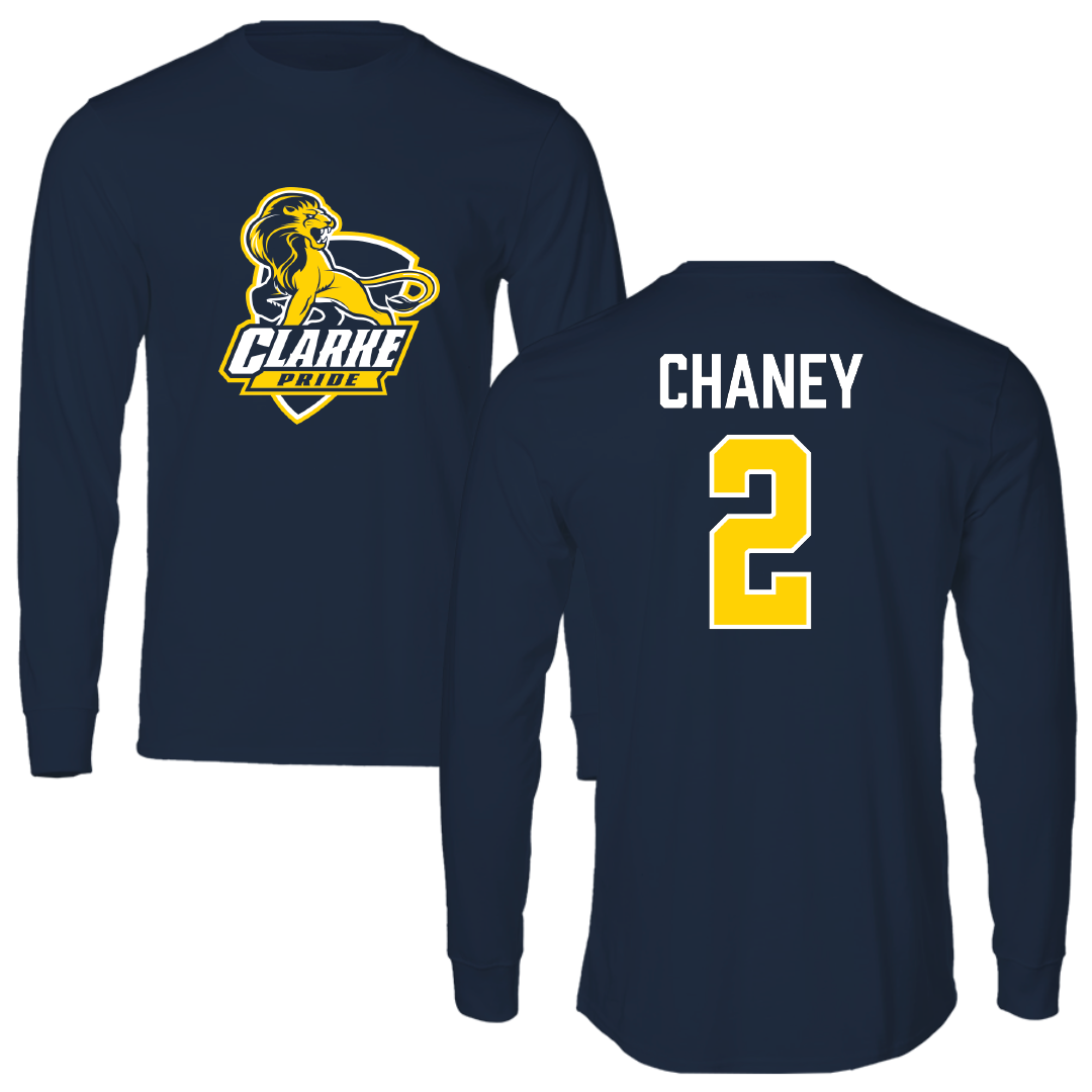 Clarke University Basketball (M) Navy Performance Long Sleeve - #2 Rob Chaney