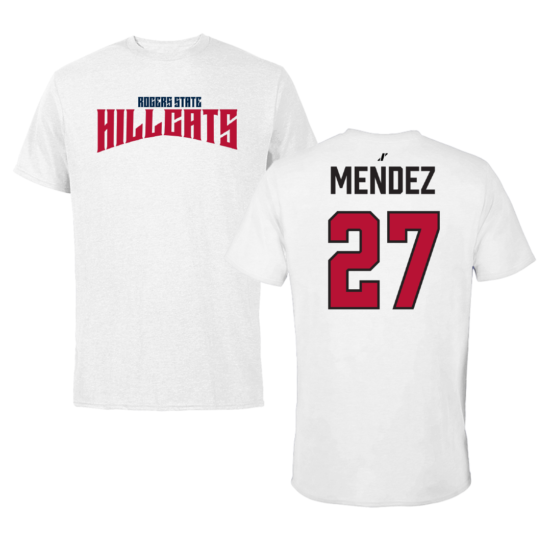 Rogers State University Soccer (W) White Classic Performance Tee - #27 Taylor Mendez