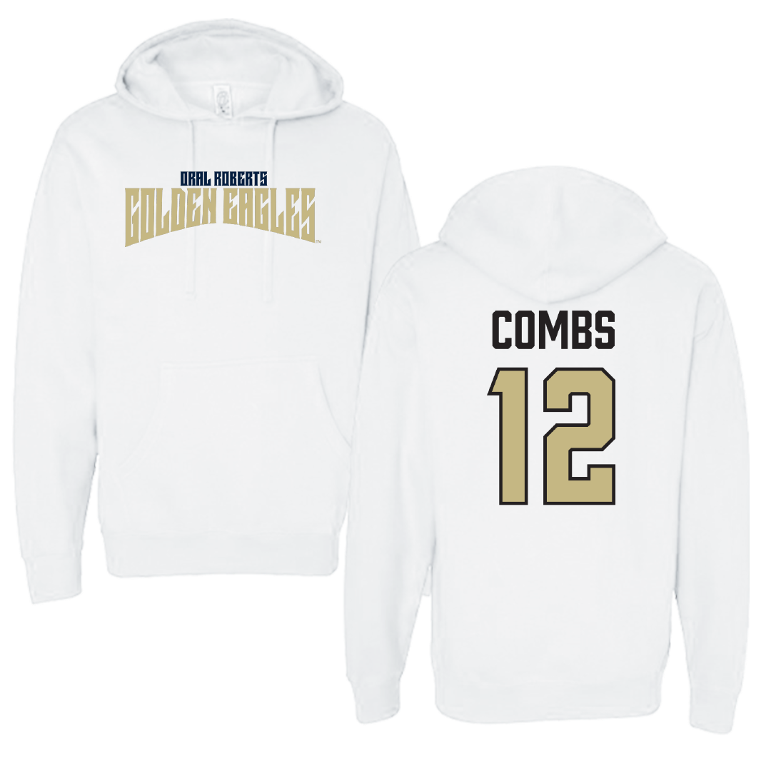 Oral Roberts University Baseball White Classic Hoodie - #12 Cooper Combs