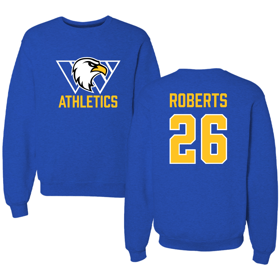Williams Baptist University Baseball Blue Crewneck - #26 Owen Roberts
