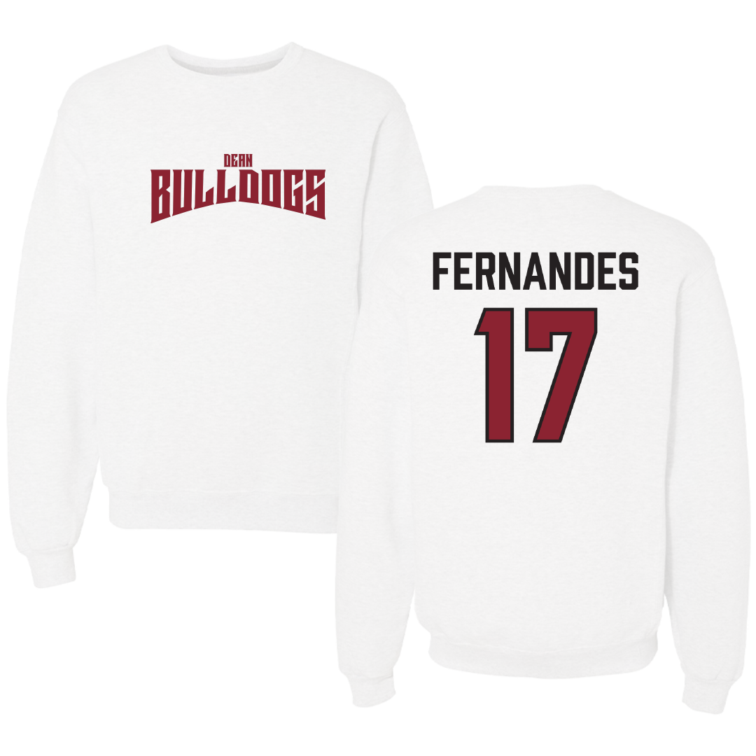 Dean College Soccer White Classic Crewneck - #17 Lydia Fernandes