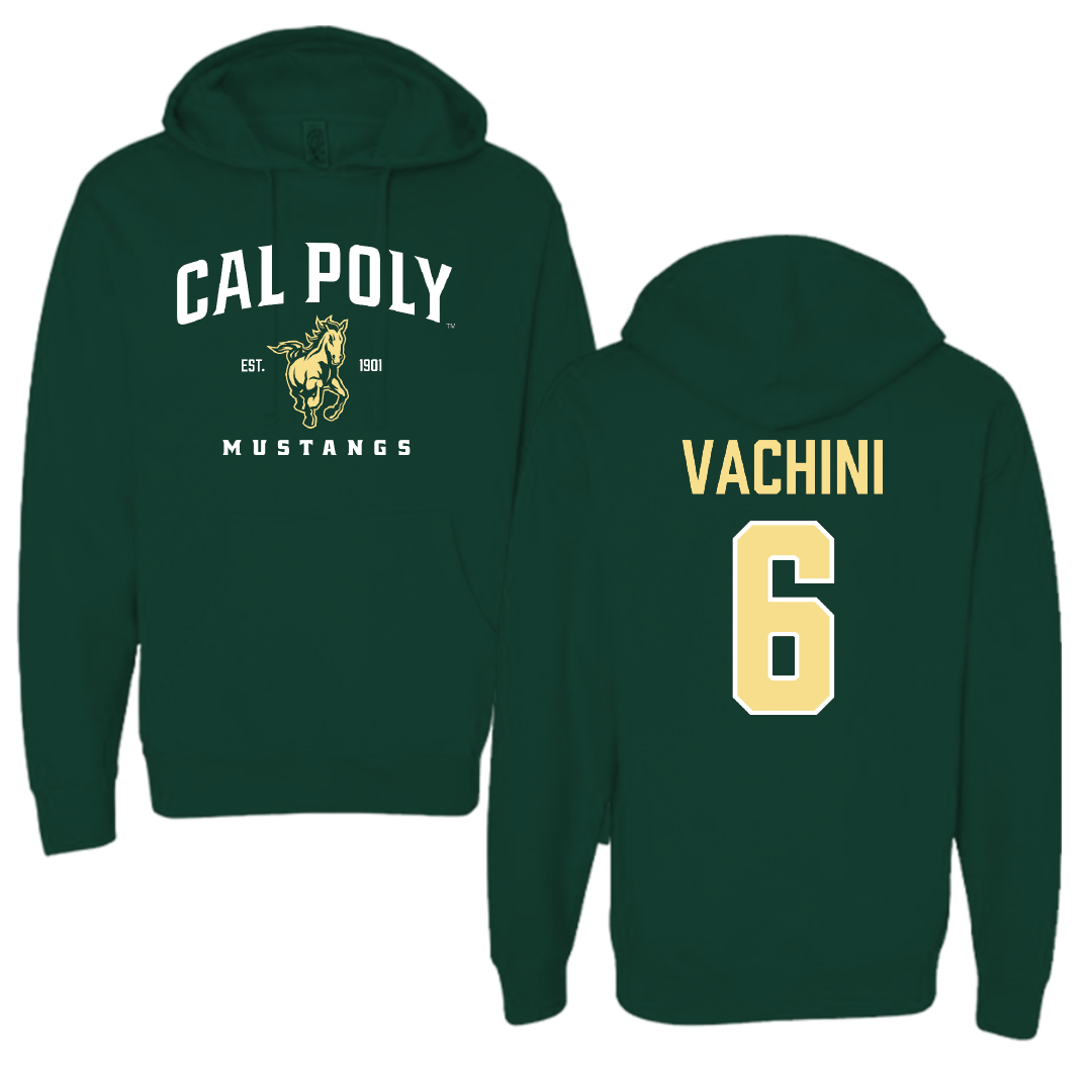 Cal Poly Baseball Forest Green General Hoodie - #6 Dante Vachini
