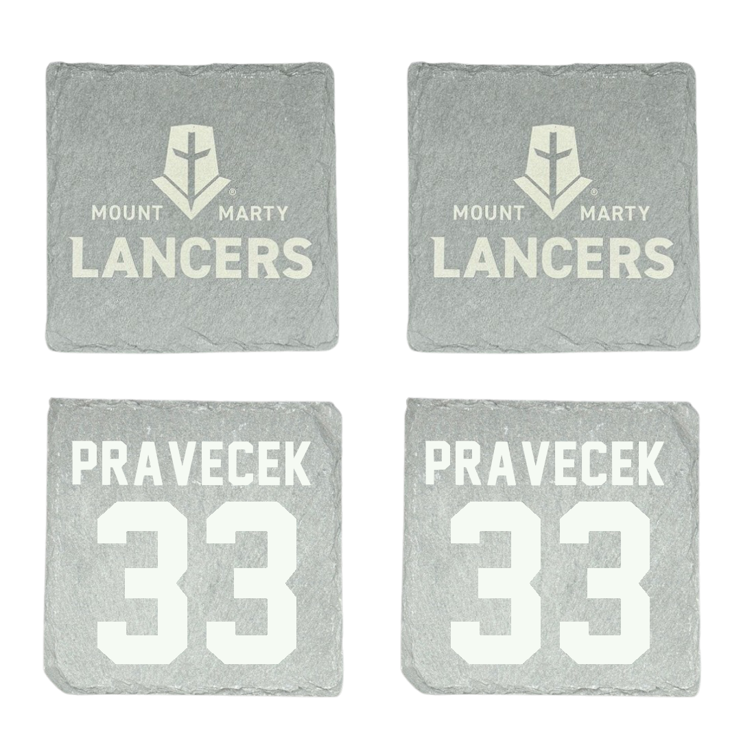 Mount Marty University Basketball (M) Stone Coaster (4 Pack)  - #33 Braxton Pravecek