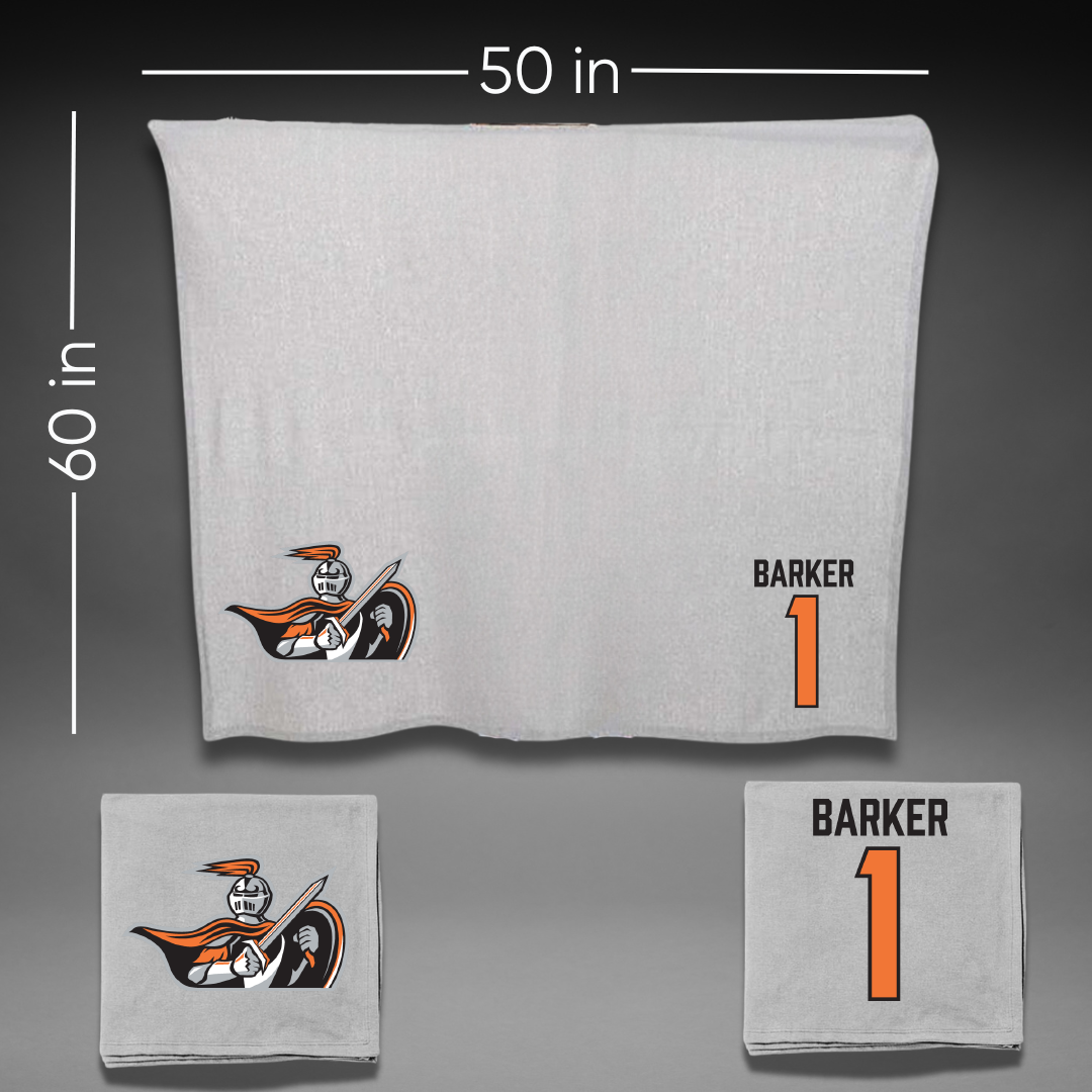 Heidelberg University Lacrosse Gray Blanket - #1 Charles Barker