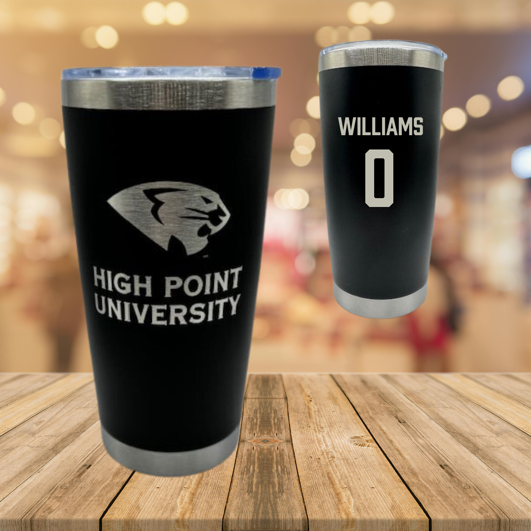 High Point University Soccer Black Stainless Steel Tumbler - #0 Kylee Williams