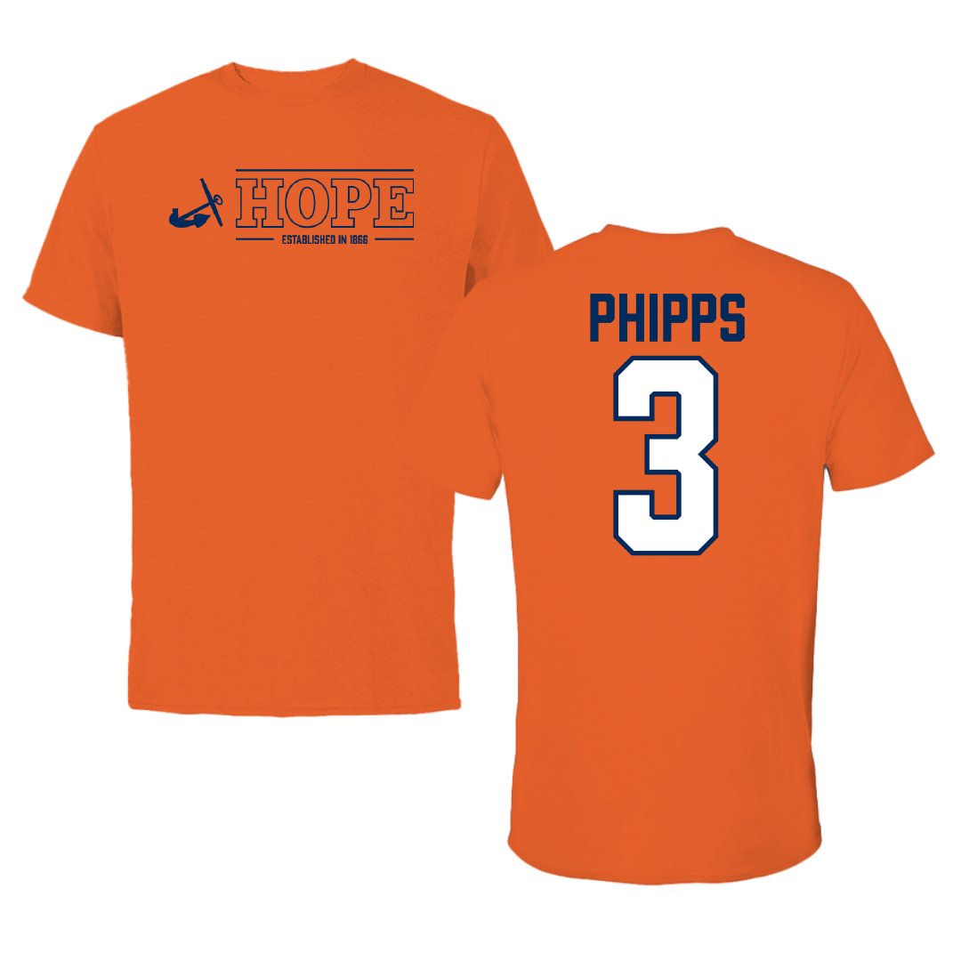 Hope College Football Orange General Performance Tee - #3 Easton Phipps