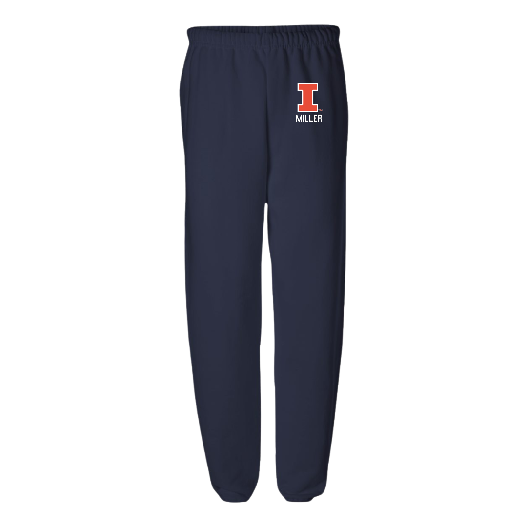 University of Illinois Softball Navy Sweatpants - #9 Alaina Miller