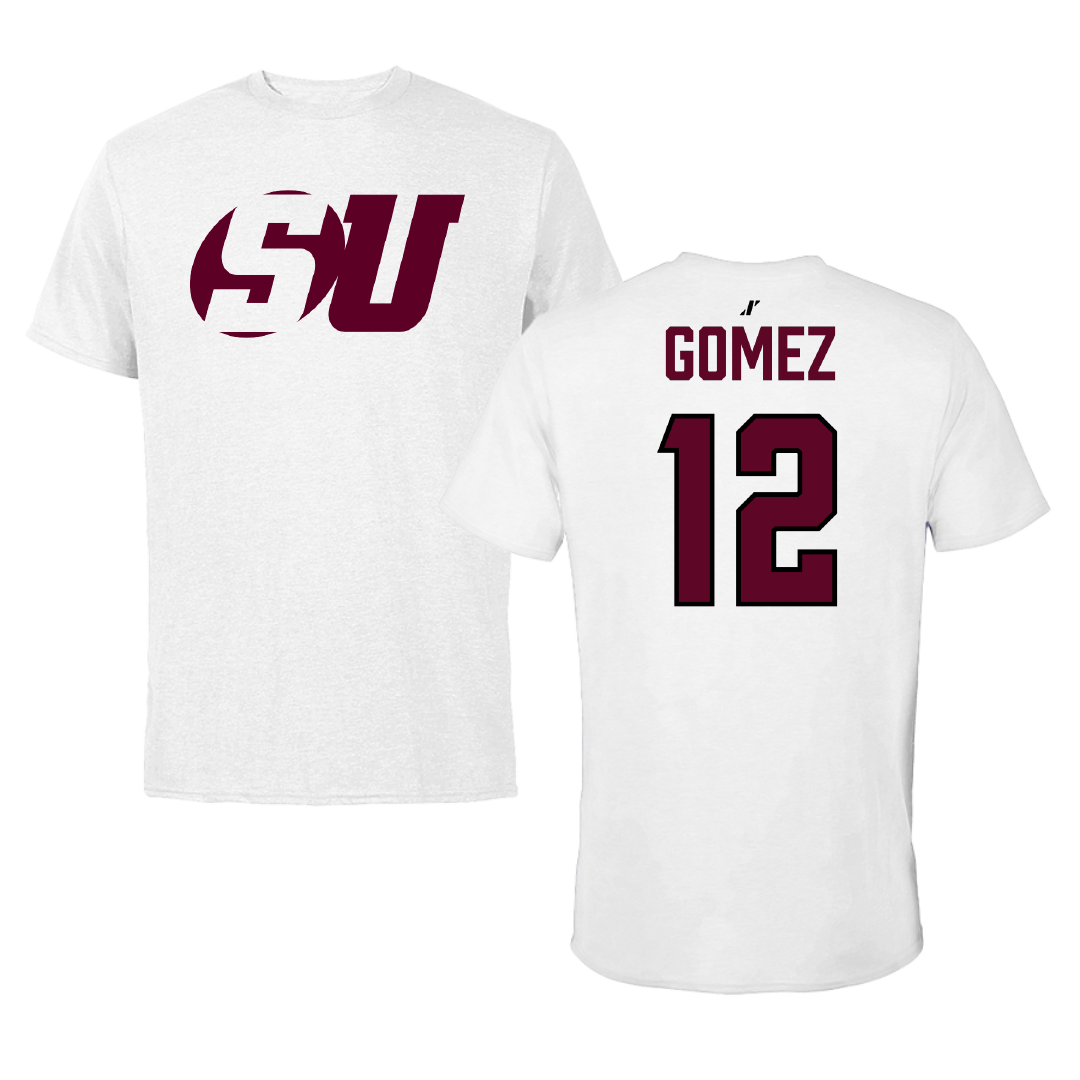 Schreiner University Baseball White Tee - #12 Alex Gomez
