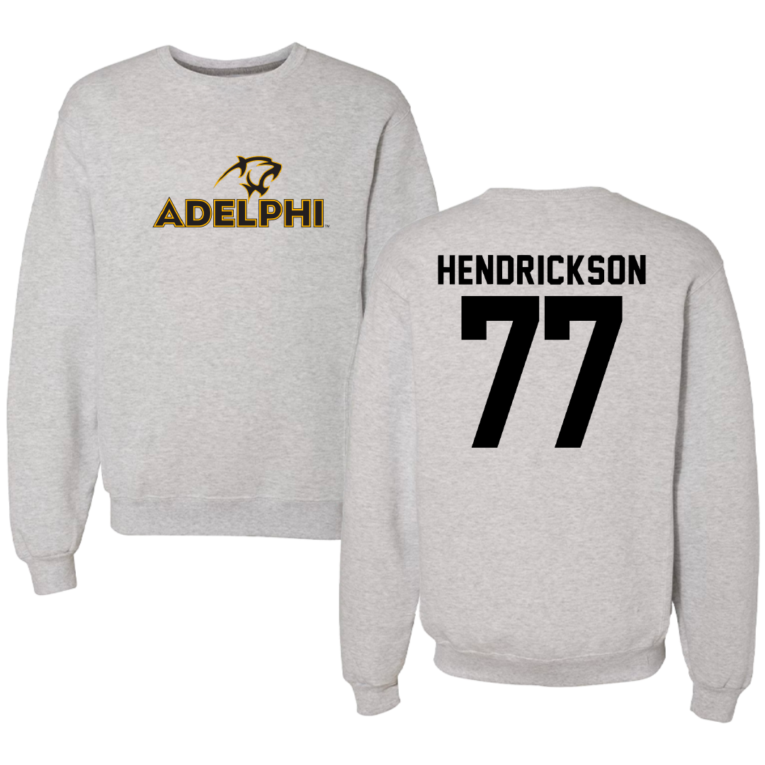 Adelphi University Lacrosse Gray Crewneck - #77 Michael Hendrickson