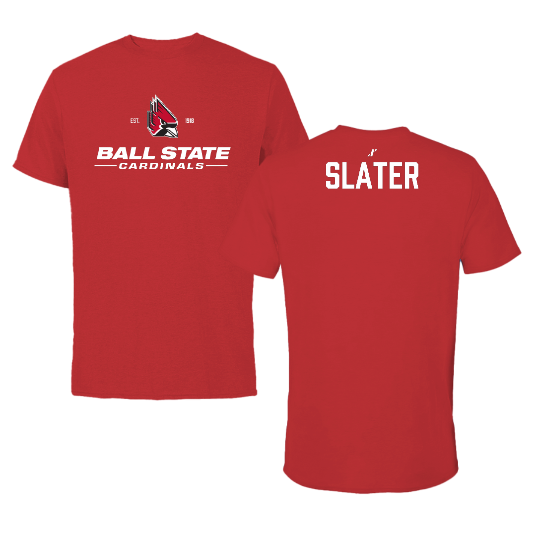 Ball State University Swimming & Diving Red General Performance Tee - Malcolm Slater