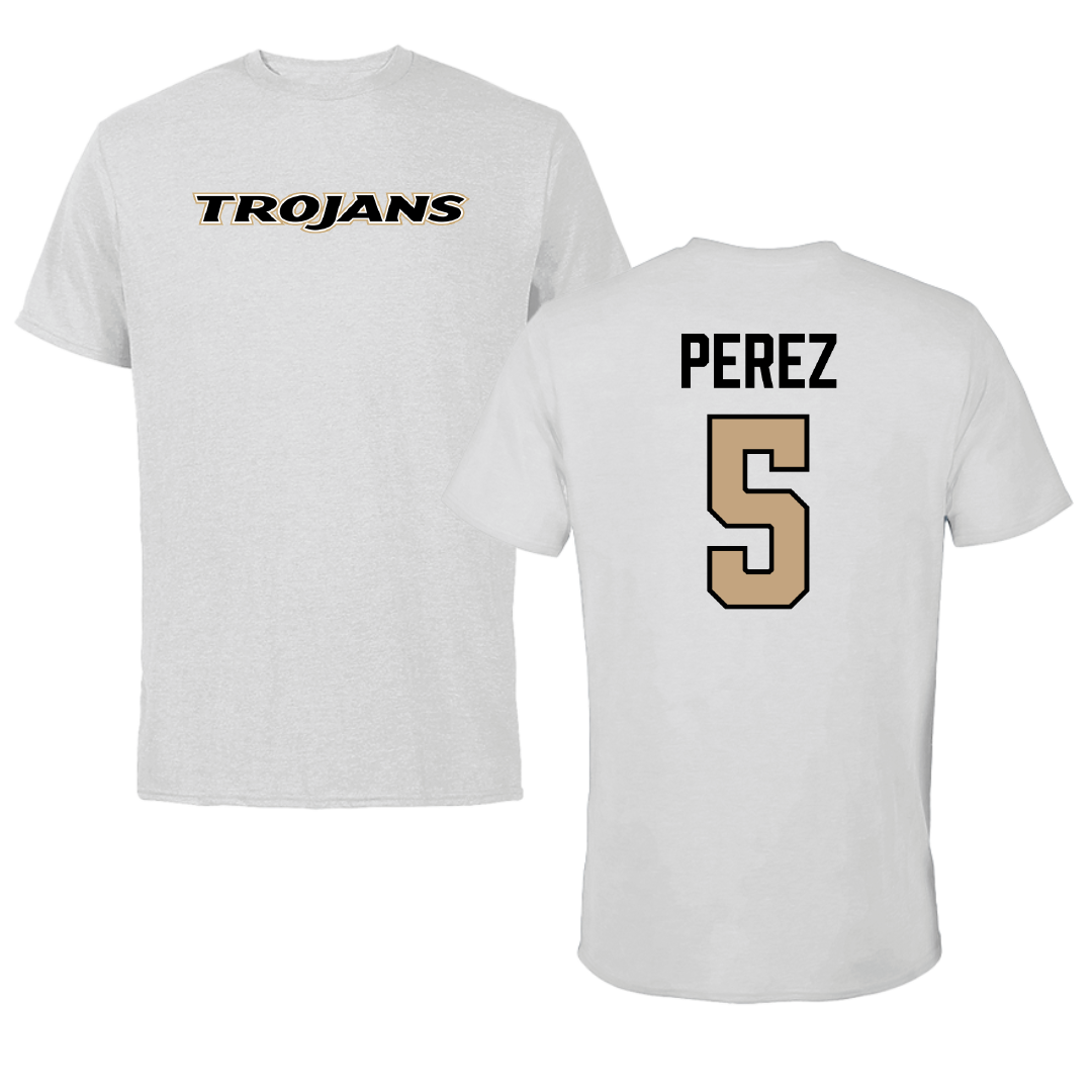 Anderson University (South Carolina) Soccer (M) Light Gray Tee - #5 Tiago Perez