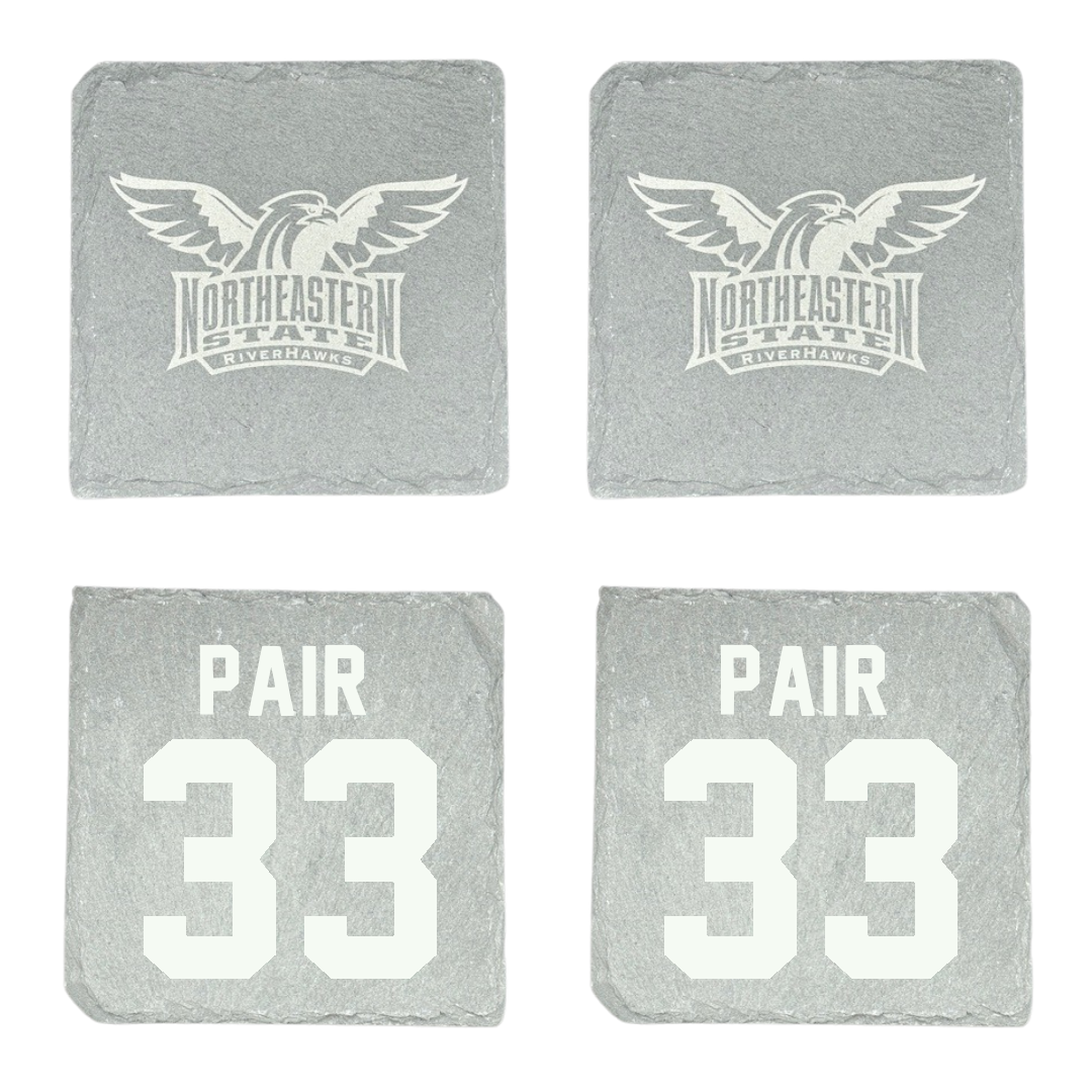 Northeastern State University Baseball Stone Coaster (4 Pack)  - #33 Chase Pair