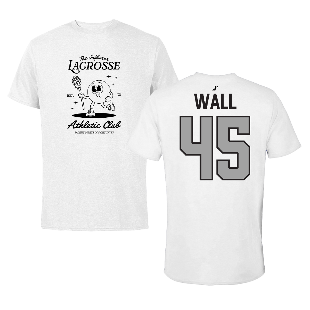 Lacrosse White Influxer Athletic Club Tee - #45 Mike Wall