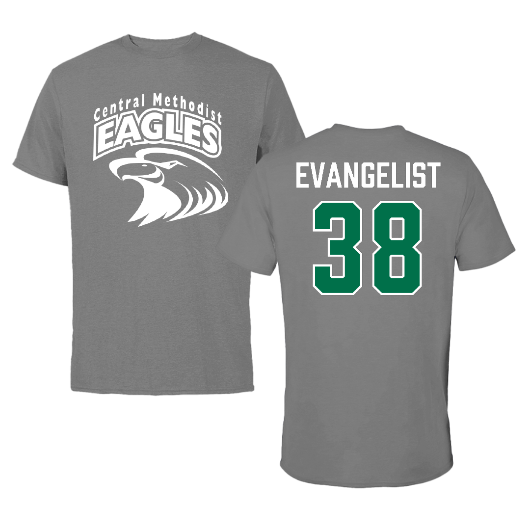 Central Methodist University Football Dark Gray Tee - #38 Carson Evangelist