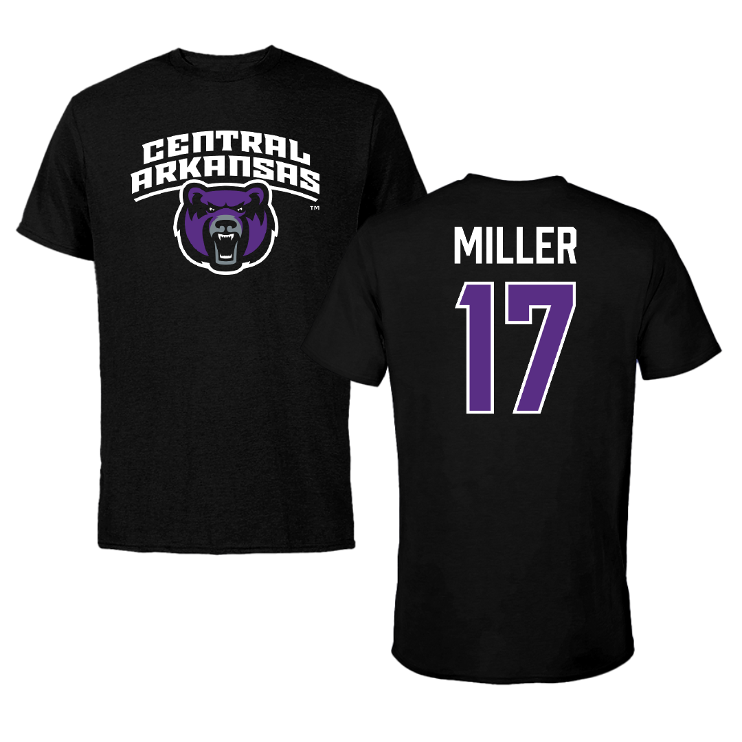 University of Central Arkansas Football Black Tee - #17 Patrick Miller