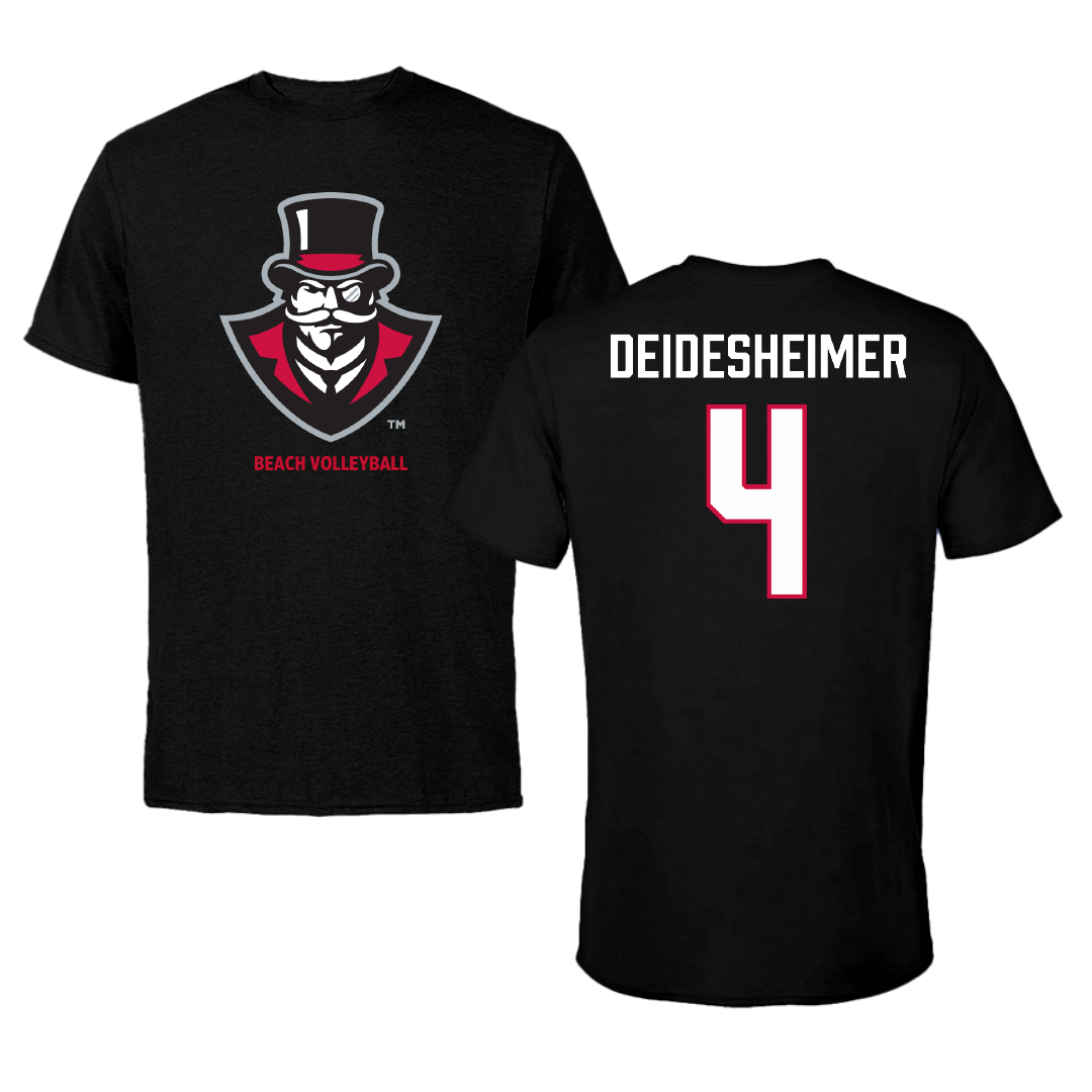 Austin Peay State University Beach Volleyball Black Performance Tee - #4 Payton Deidesheimer