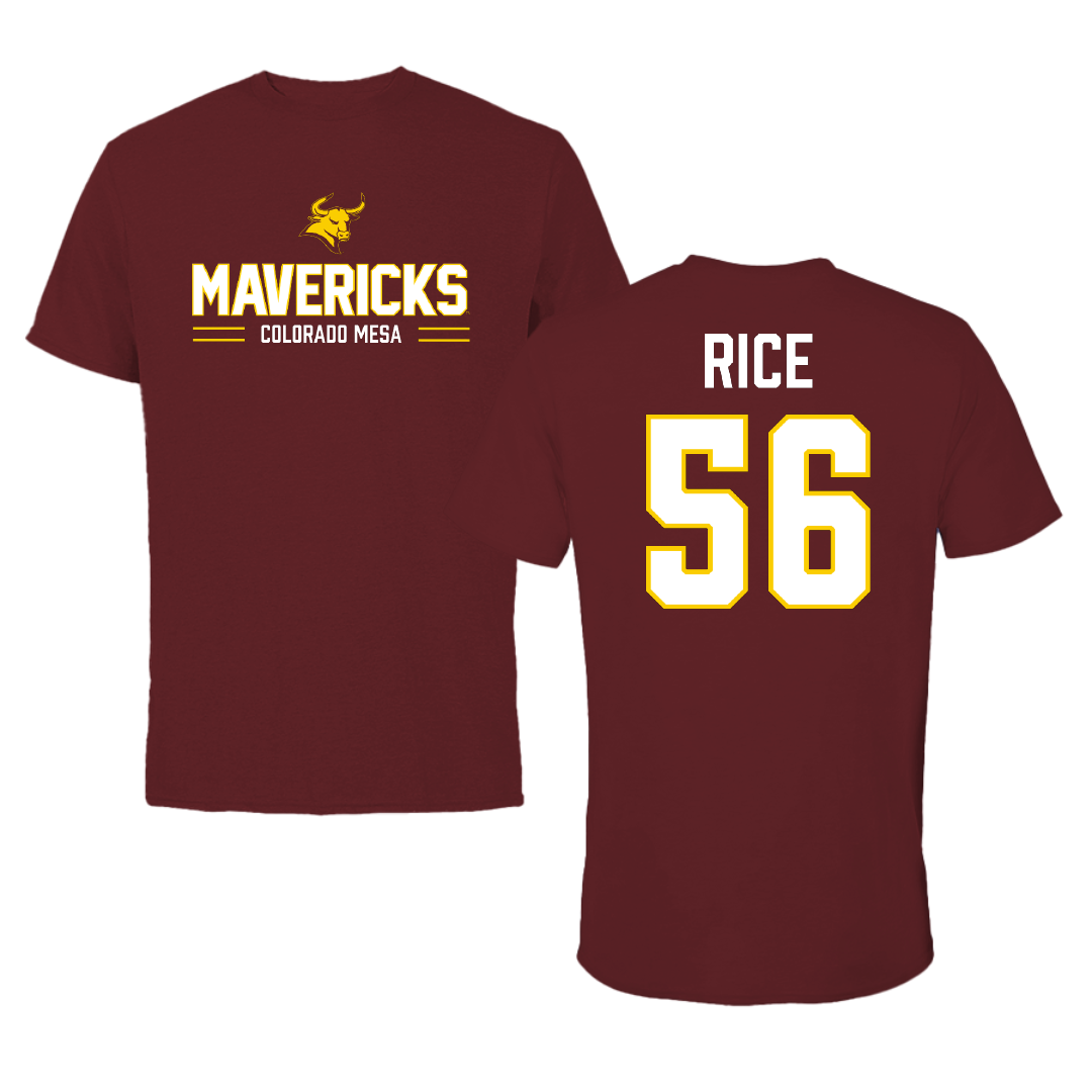 Colorado Mesa University Football Maroon General Tee - #56 Max Rice