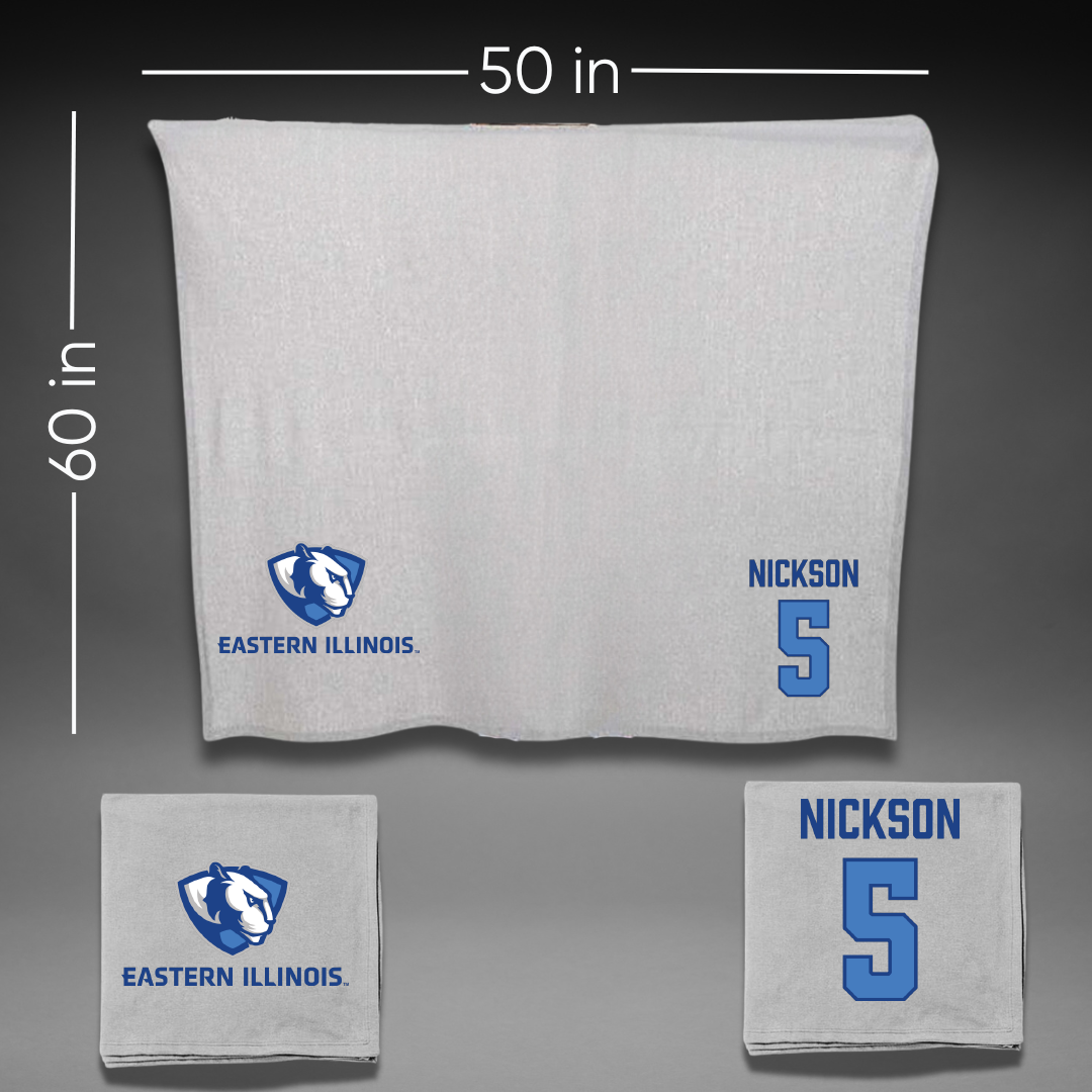 Eastern Illinois University Football Gray Blanket - #5 Ja'Wuan Nickson
