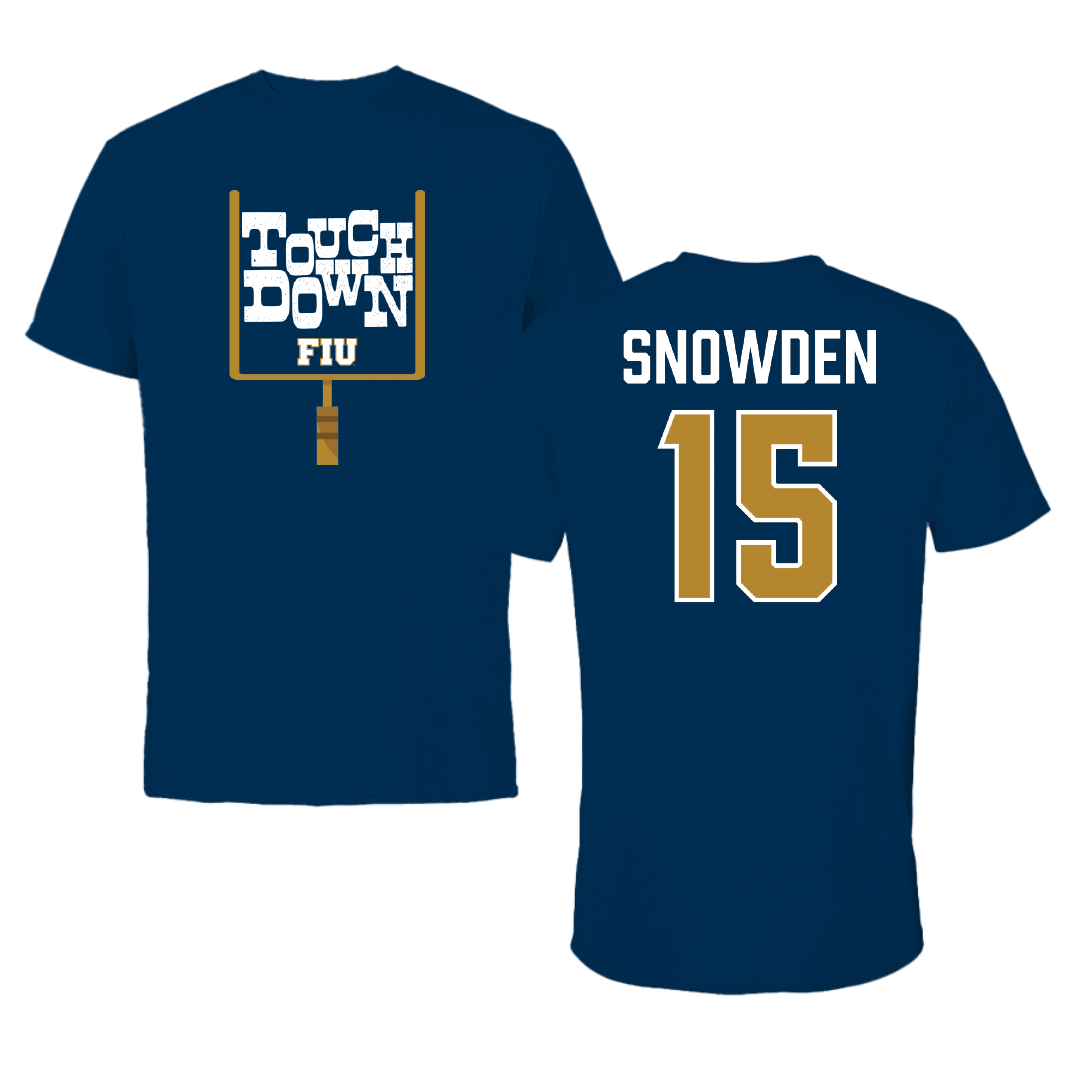Florida International University Football Navy Touchdown Performance Tee - #15 TJ Snowden