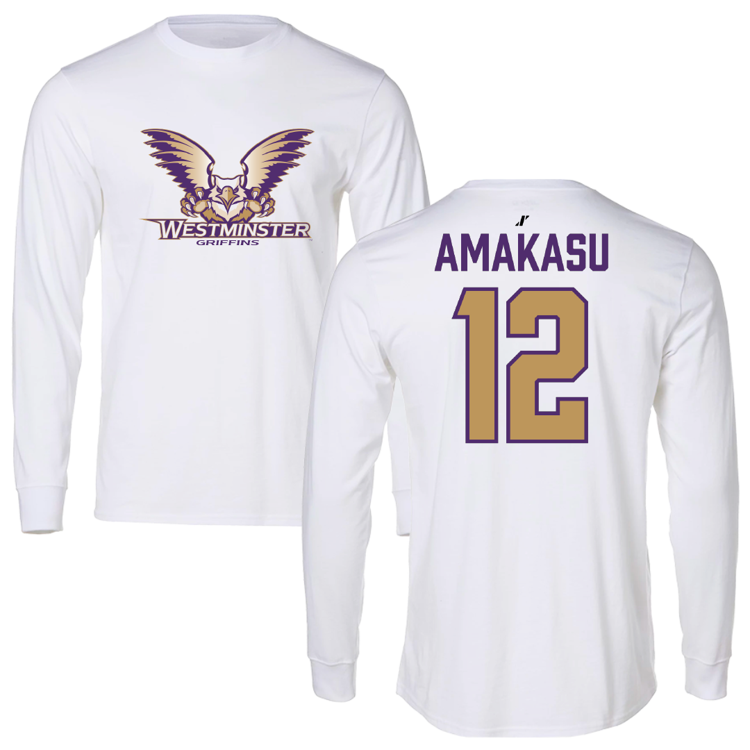 Westminster University (Utah) Basketball White Long Sleeve - #12 Peter Amakasu