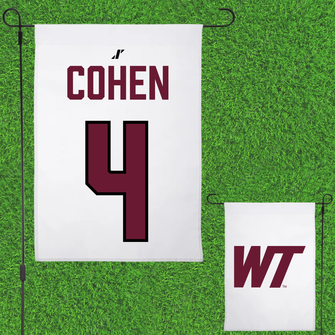 West Texas A&M University Soccer White Garden Flag - #4 Alicia Cohen