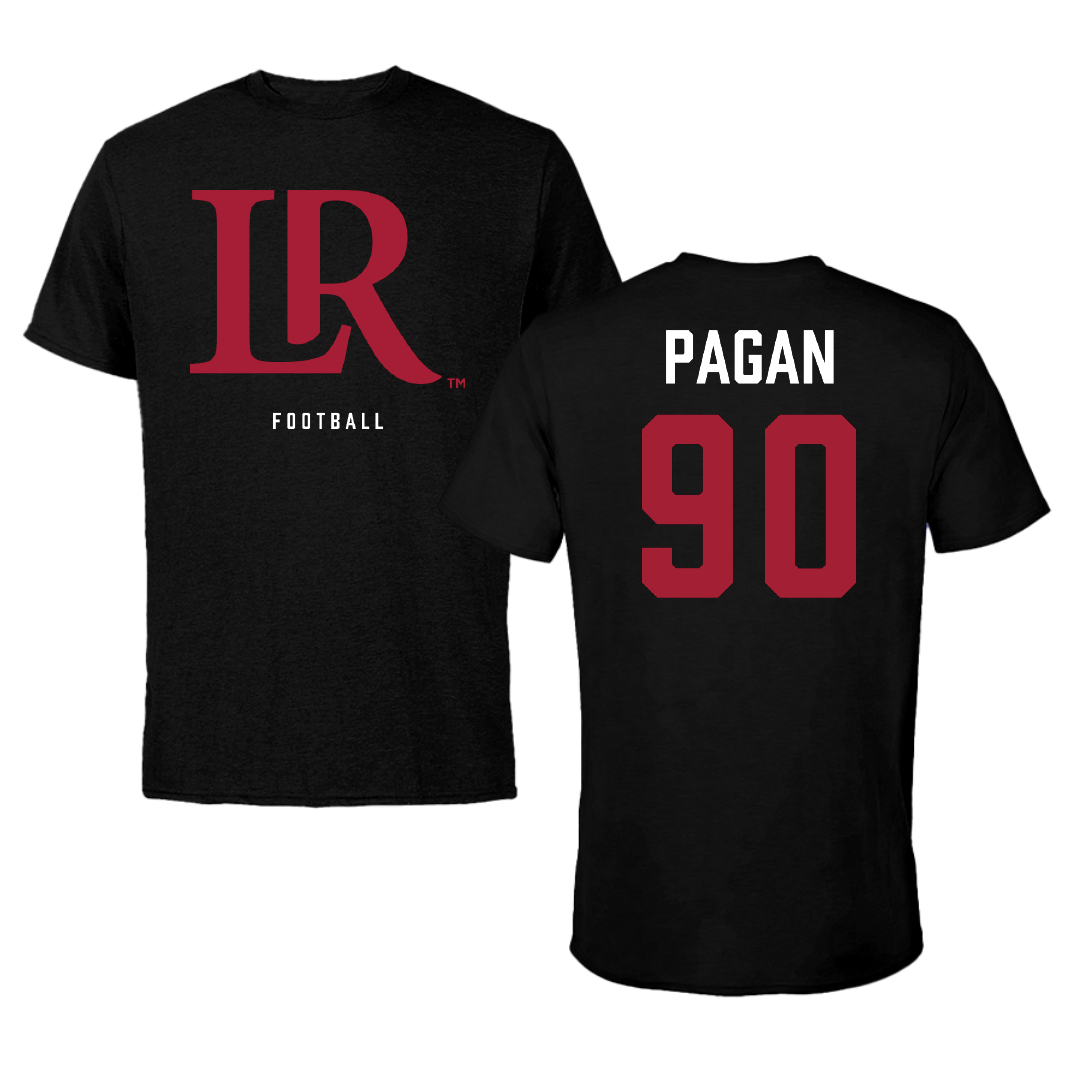 Lenoir-Rhyne University Football Black Performance Tee - #90 Jeremiah Pagan