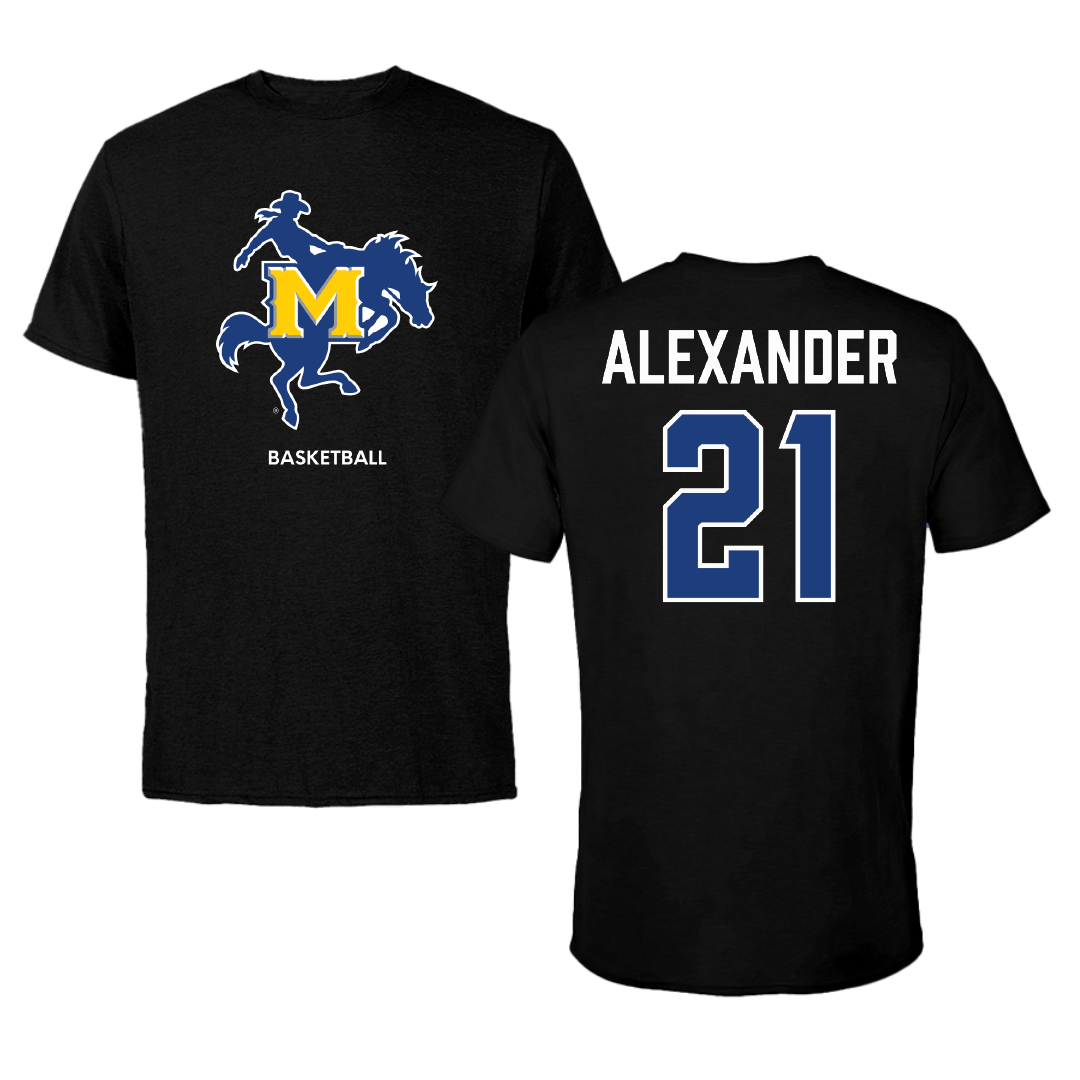 McNeese State University Basketball (W) Black Performance Tee - #21 Lexi Alexander