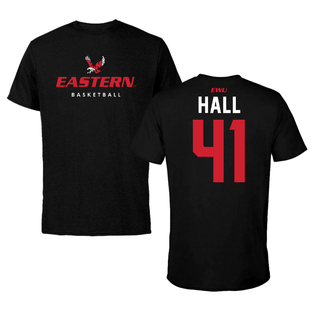 Eastern Washington University Basketball Black Eastern Performance Tee - #41 Addison Hall